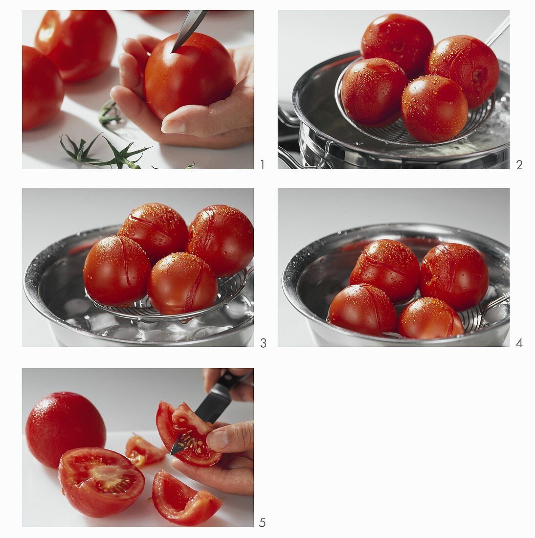 Blanching tomatoes