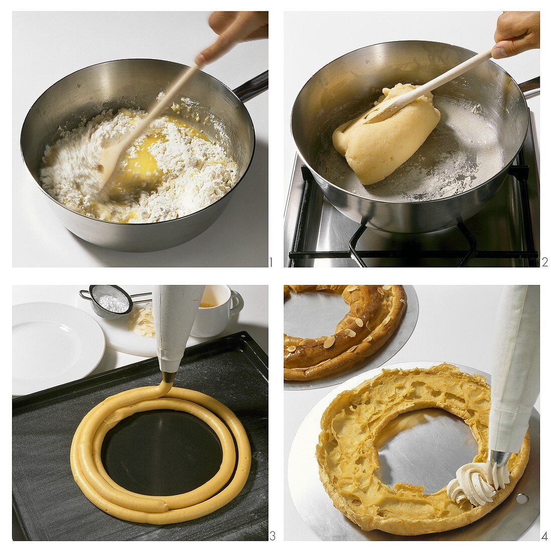 Making a Paris Brest (filled choux pastry ring)
