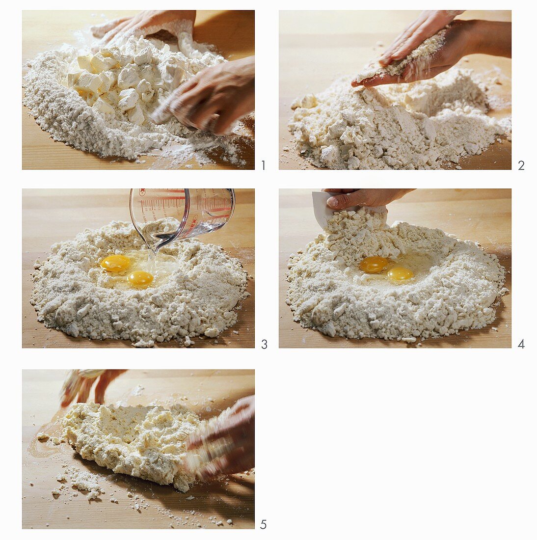 Making pastry (rubbing-in method)