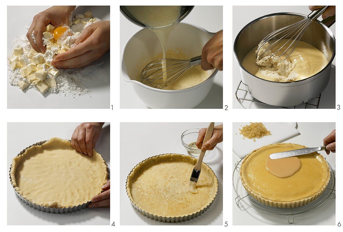 Making an orange cream tart