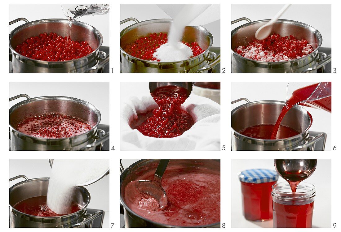 Making redcurrant jelly