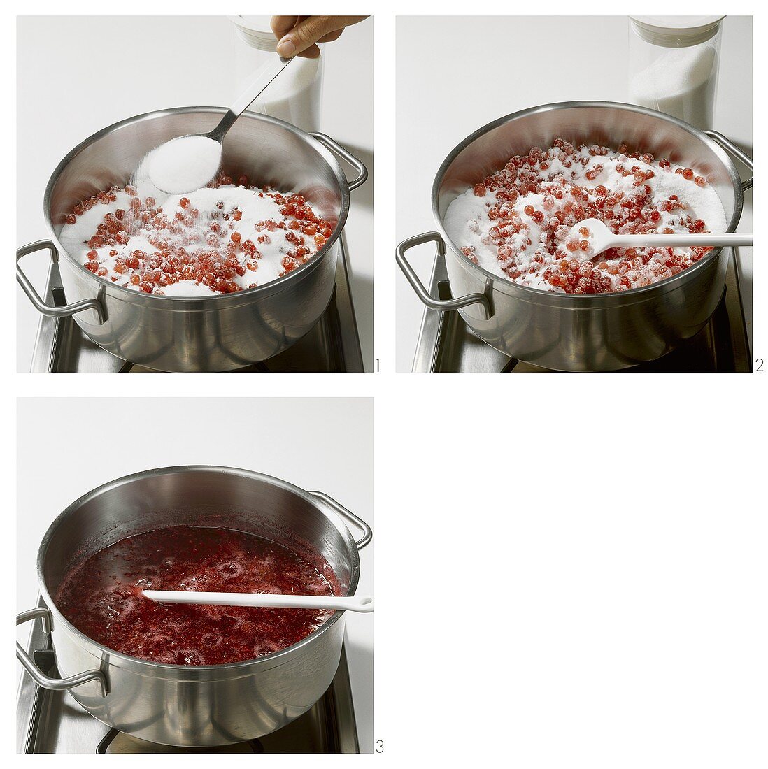 Making redcurrant jam