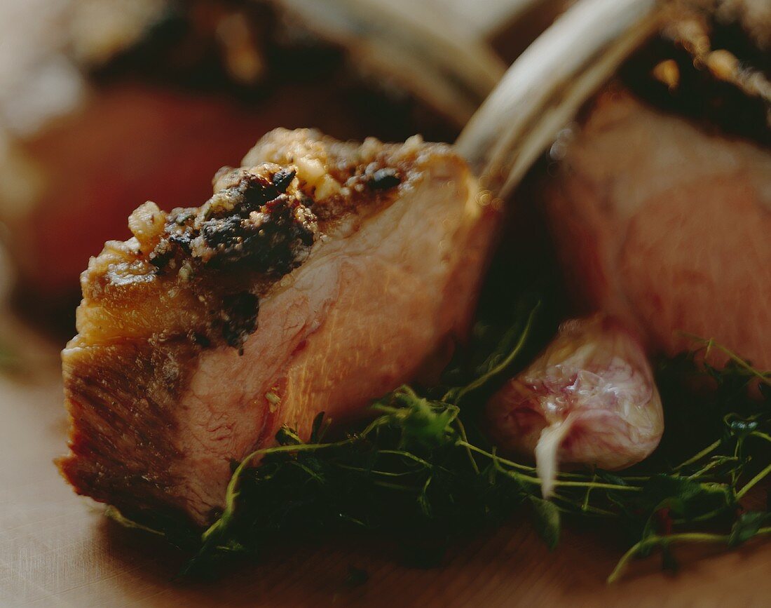 Loin of lamb with nut brittle crust