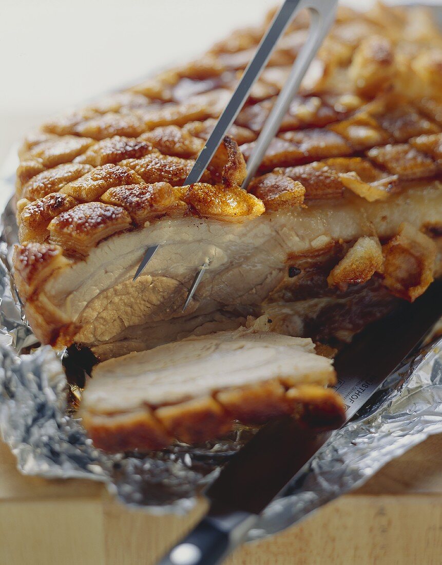 Roast belly pork with crackling