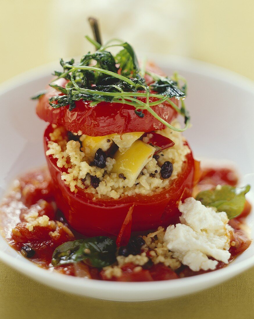 Pepper stuffed with couscous