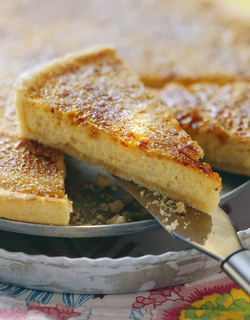 Rice tart with caramelised cane sugar