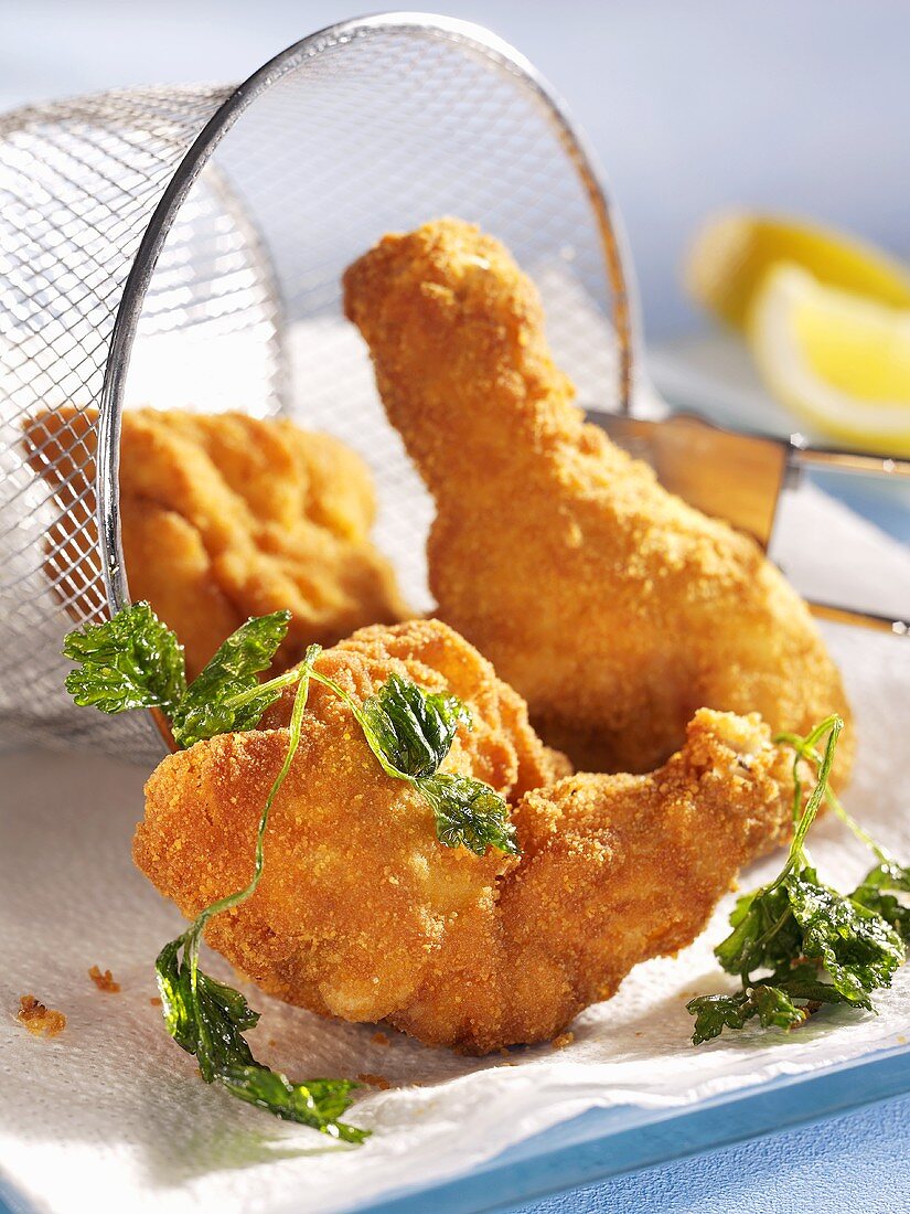 Viennese fried chicken with parsley