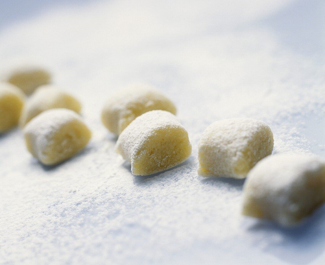 Potato gnocchi dusted with flour