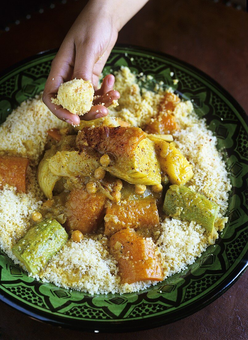 Couscous with seven types of vegetables (Morocco)