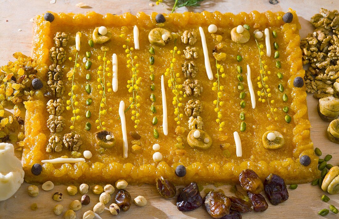 Mazurek mit Marmelade und Nüssen (Osterkuchen, Polen)