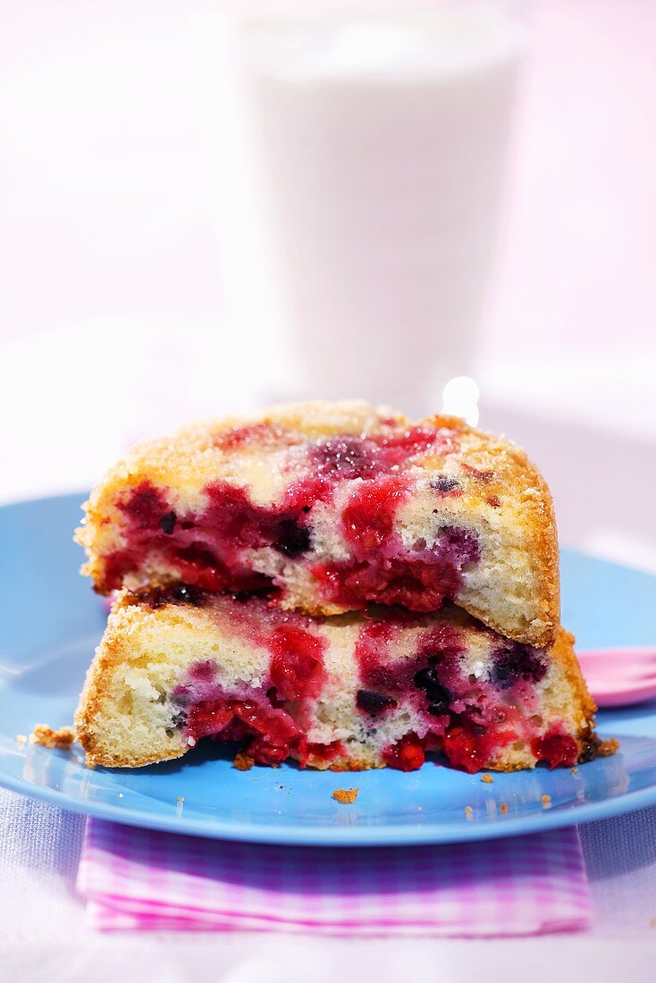 Individual berry pudding for children