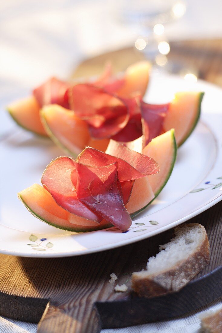 Melone mit Bündnerfleisch
