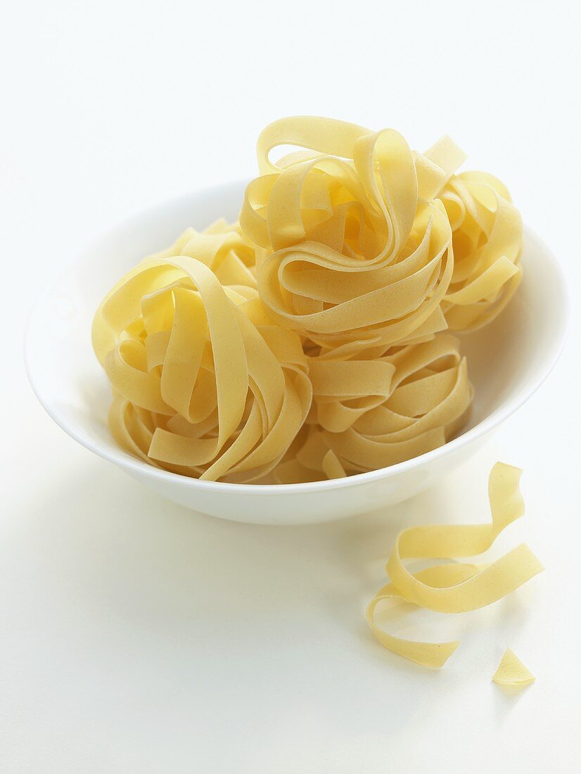 Tagliatelle in a dish