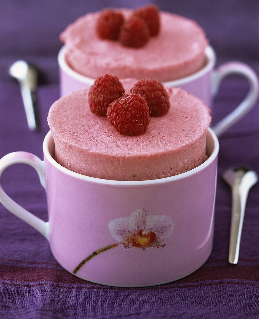 Raspberry ice cream soufflé