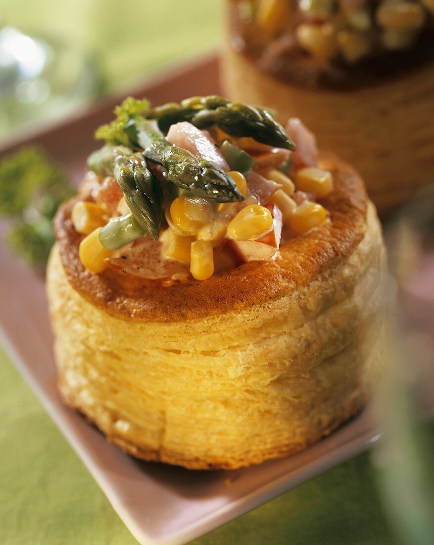 Ham and vegetable vol-au-vent