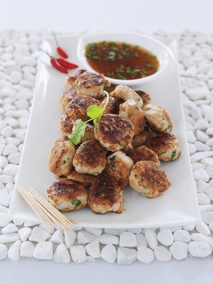 Thai fish cakes with dip