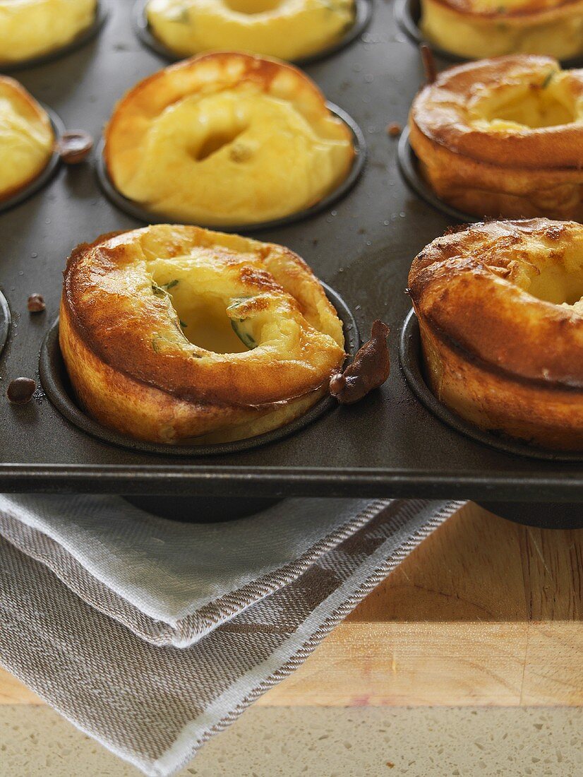 Yorkshire puddings in the tin