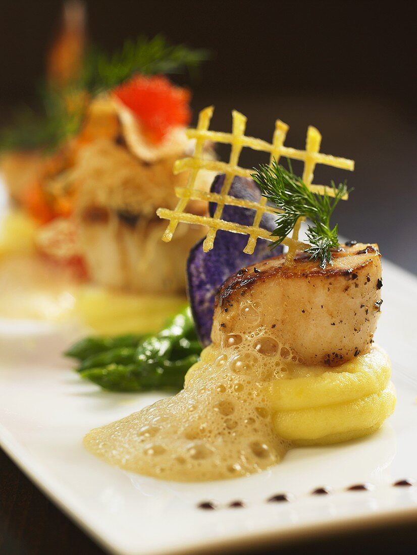 Culinary creation with scallop
