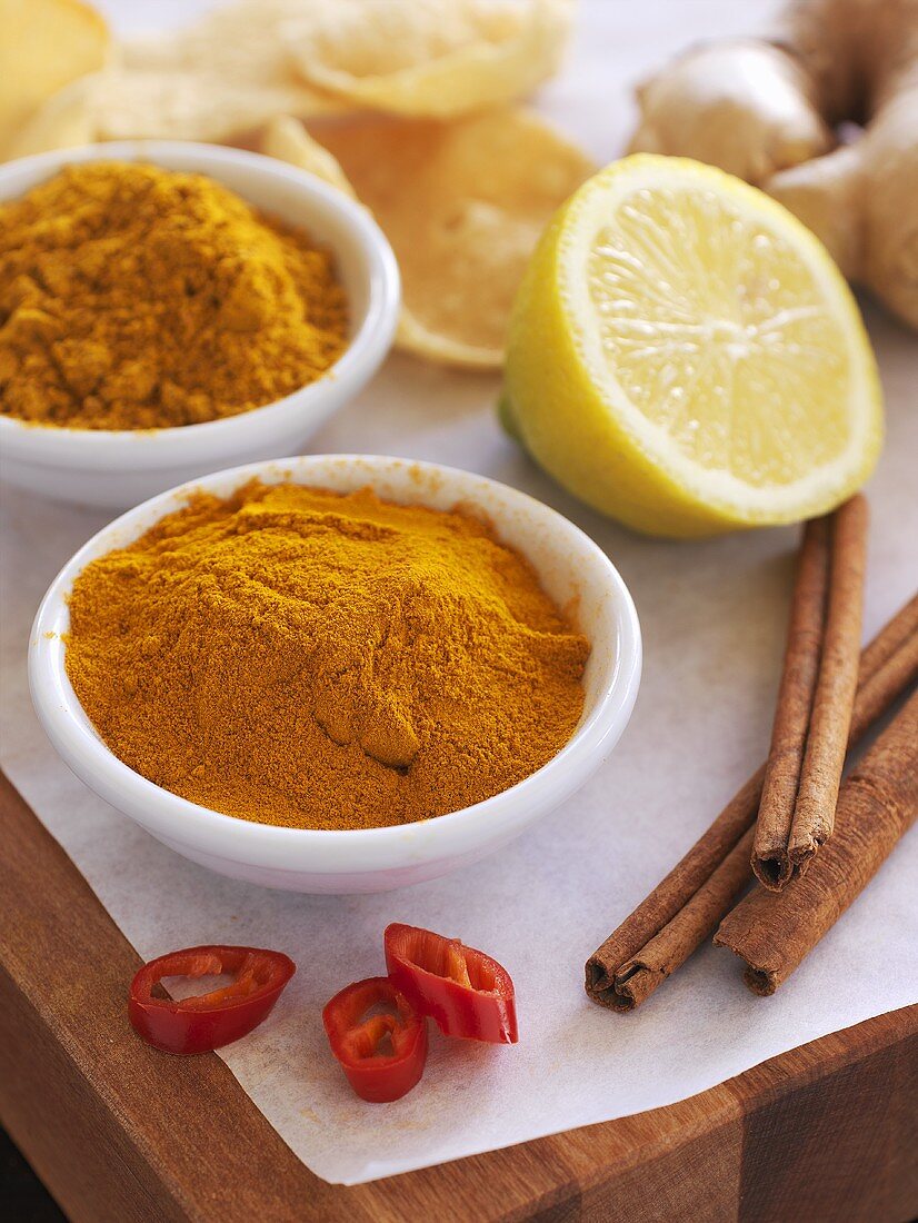 Curry powder with ingredients