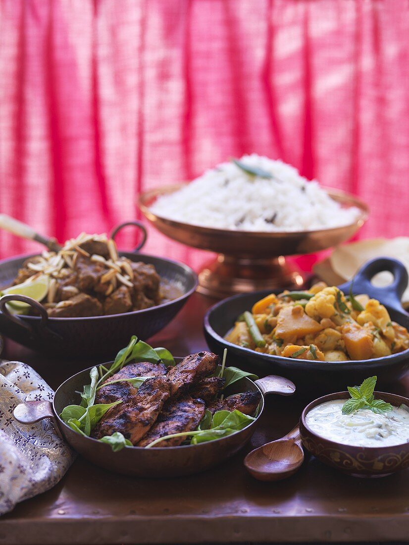 A selection of Indian dishes