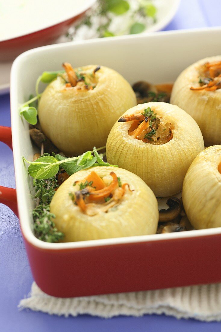 Vegetarian stuffed onions