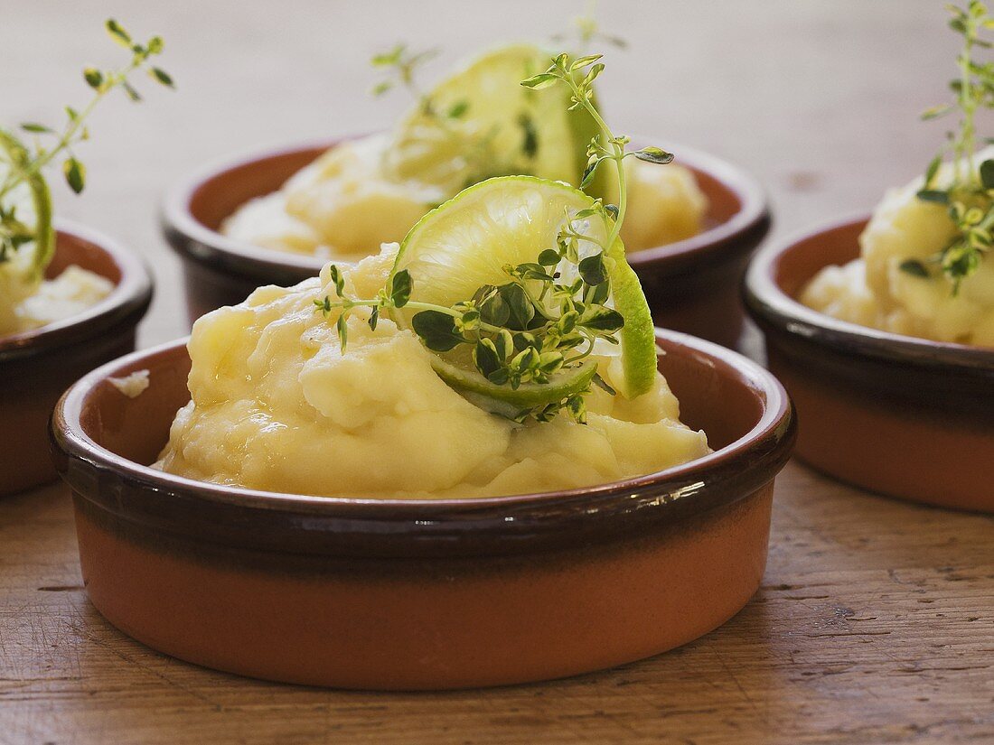 Mashed potato with lime and thyme