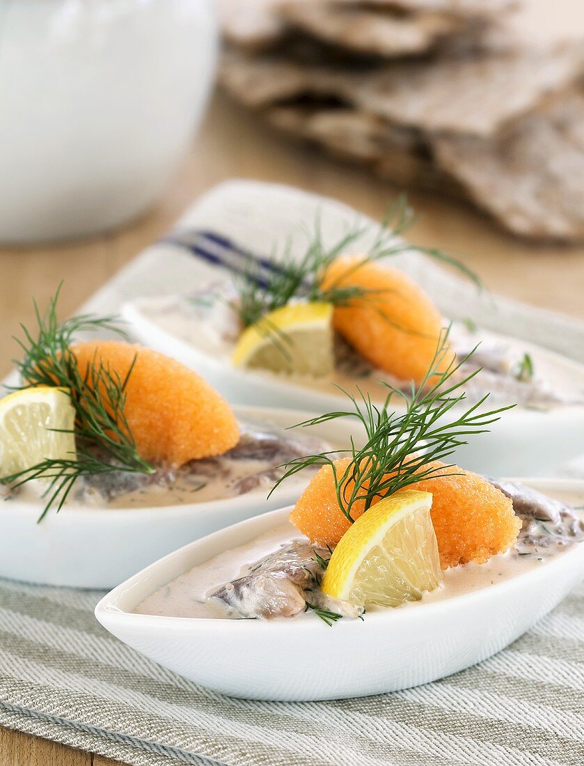 Herring with vendace roe and dill (Sweden)
