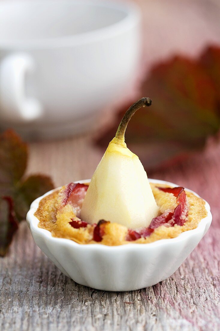Baked plum and pear dessert