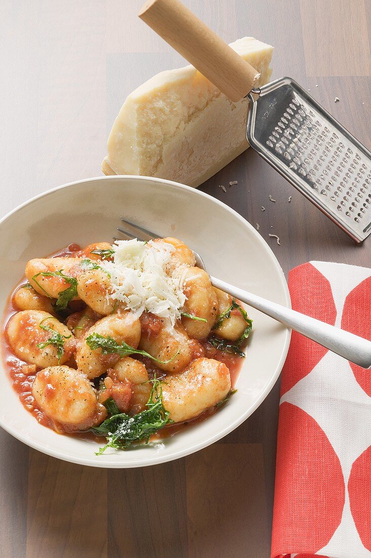 Gnocchi with tomato sauce and Parmesan