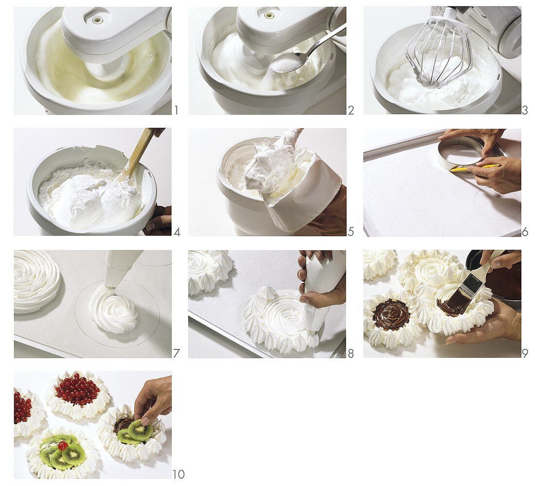 Making meringue tarts