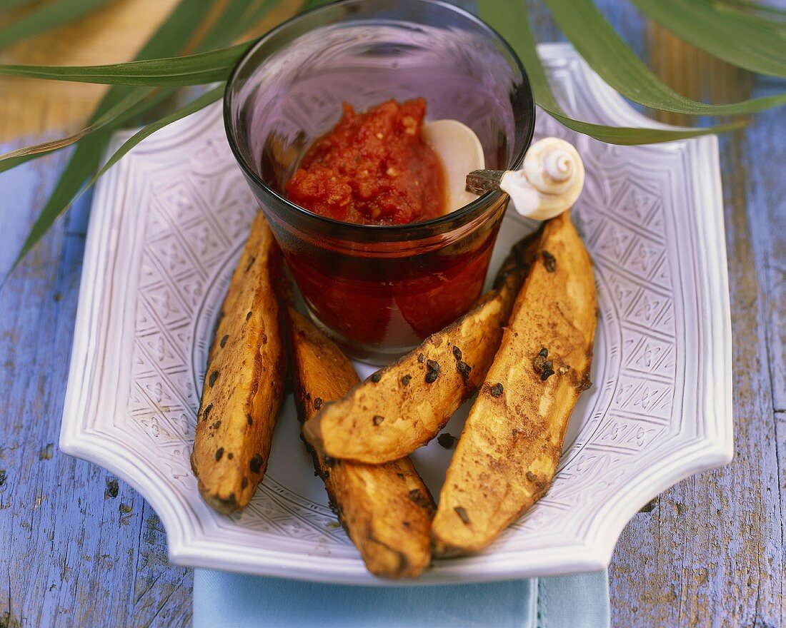 Sweet potatoes with tomato and ginger sauce