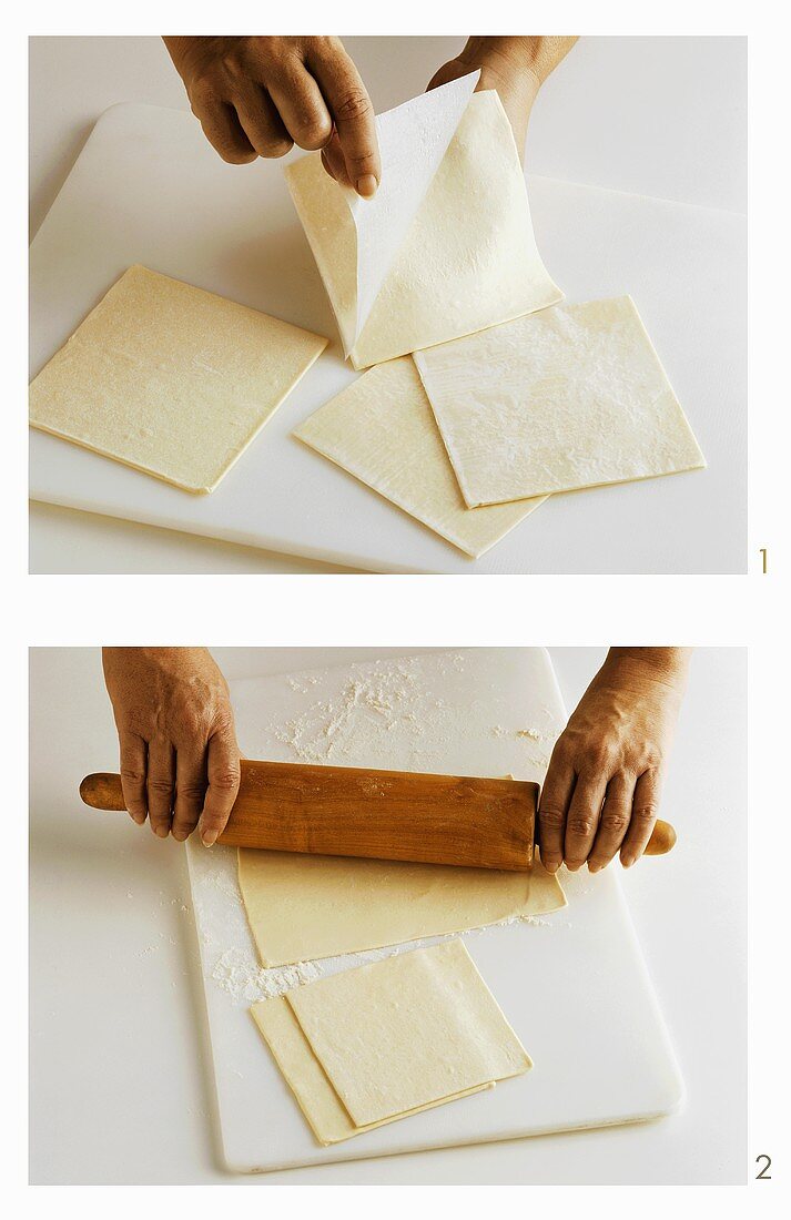 Thawing and rolling out frozen puff pastry