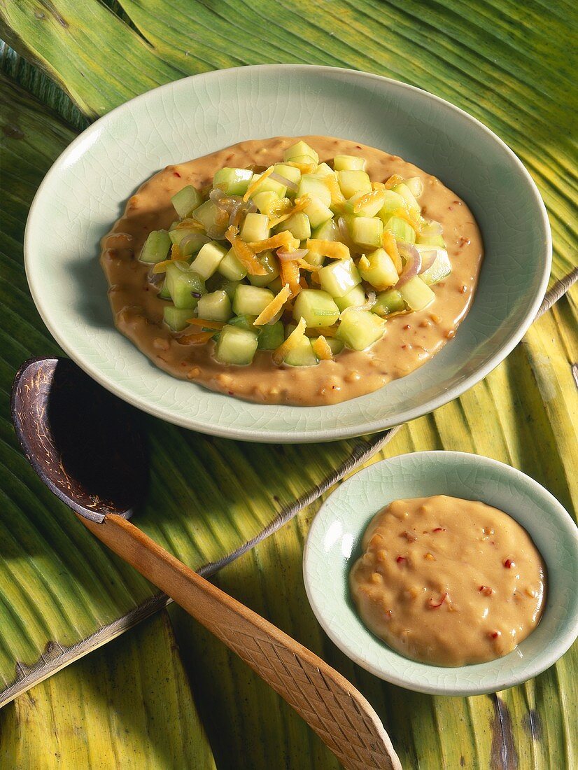 Cucumber on peanut sauce (Vietnam)