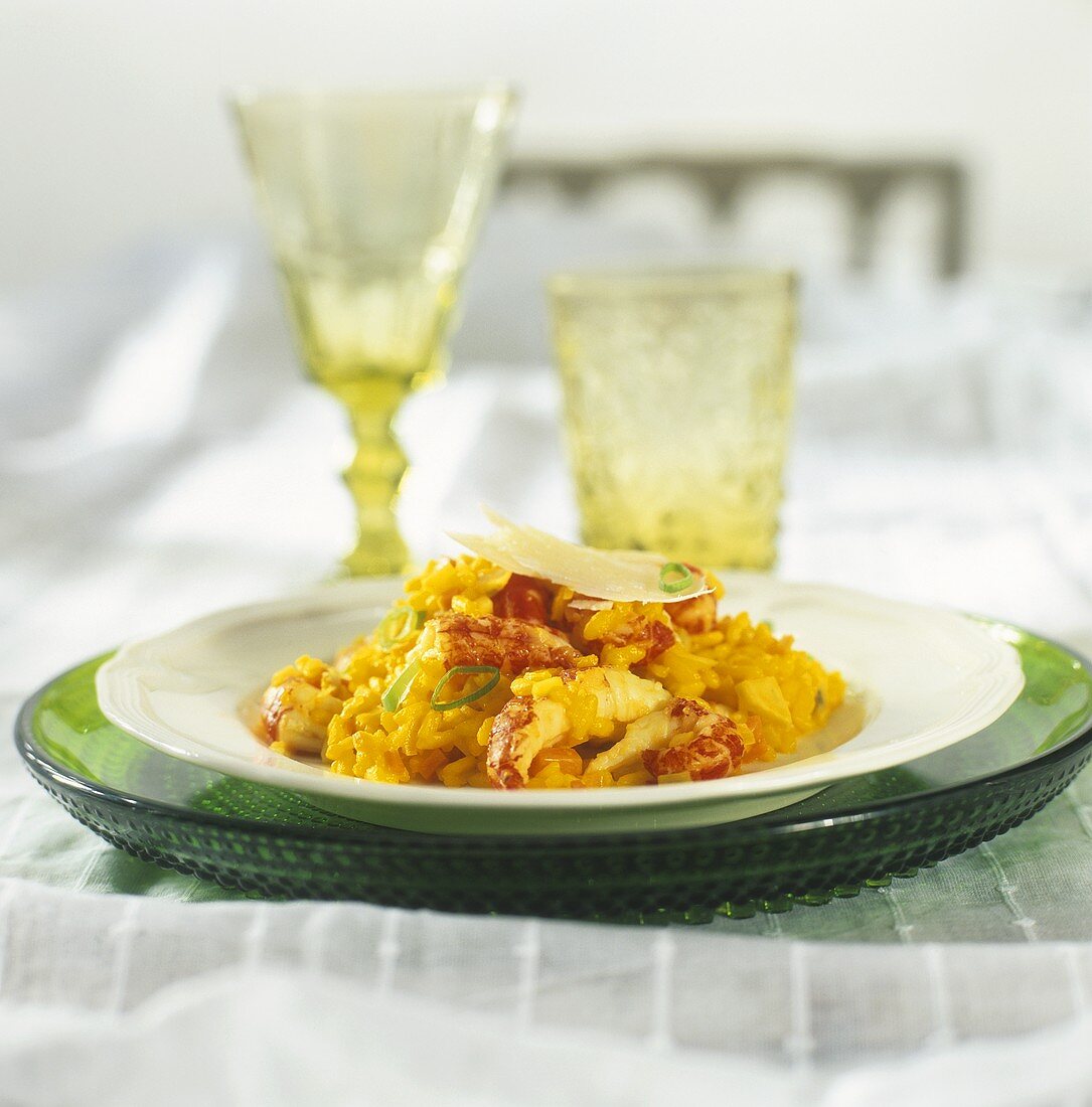 Saffron risotto with crayfish tails