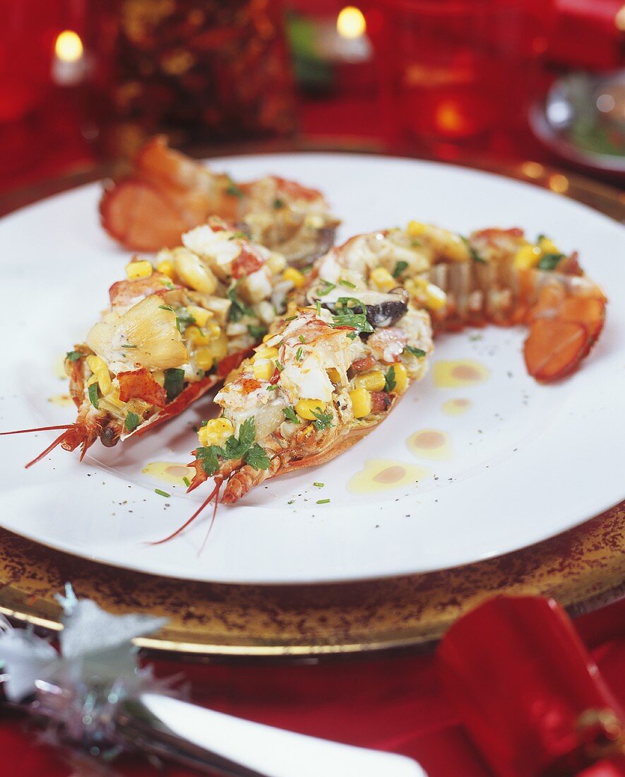 Stuffed lobster for Christmas