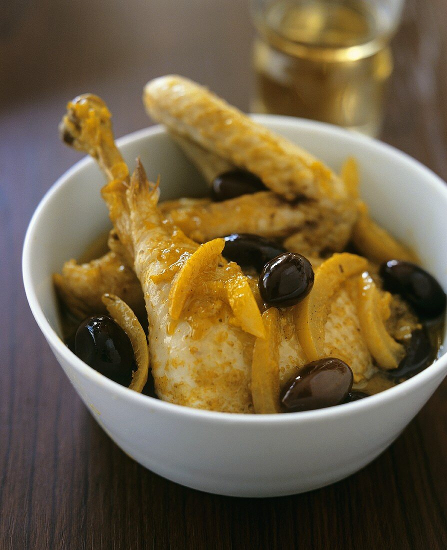 Chicken with pickled lemons and black olives