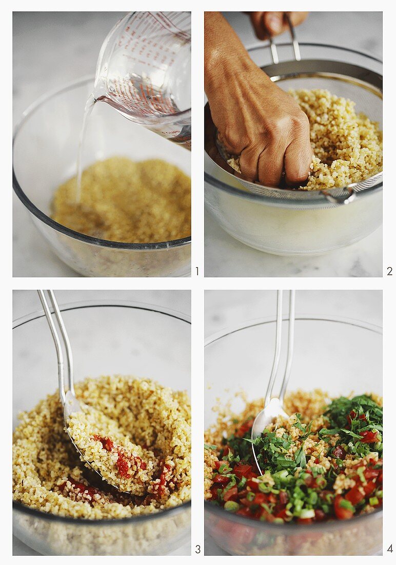 Bulgur-Tomaten-Salat zubereiten