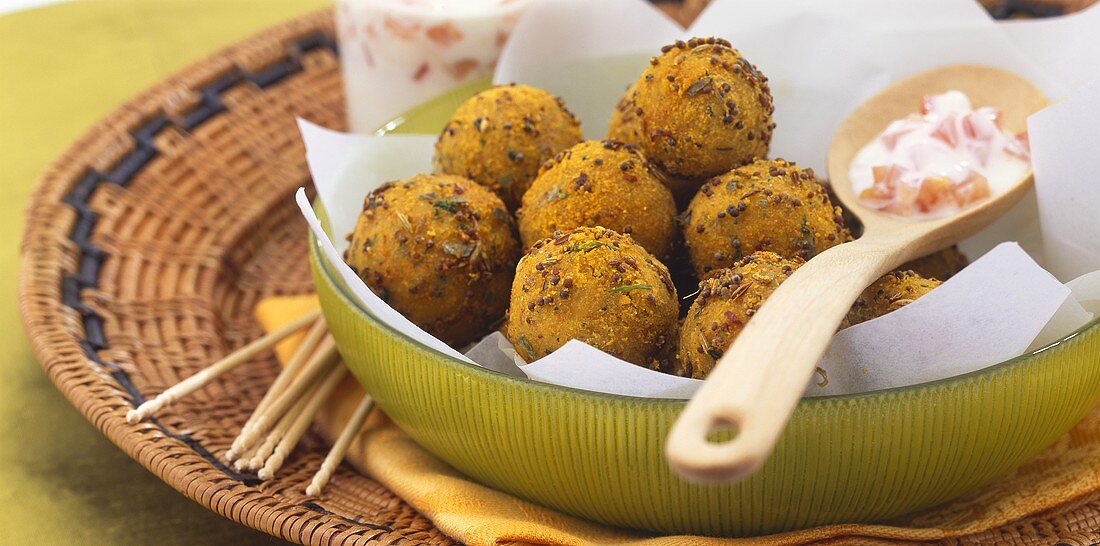 Fried chick-pea balls from Gujarat (India)