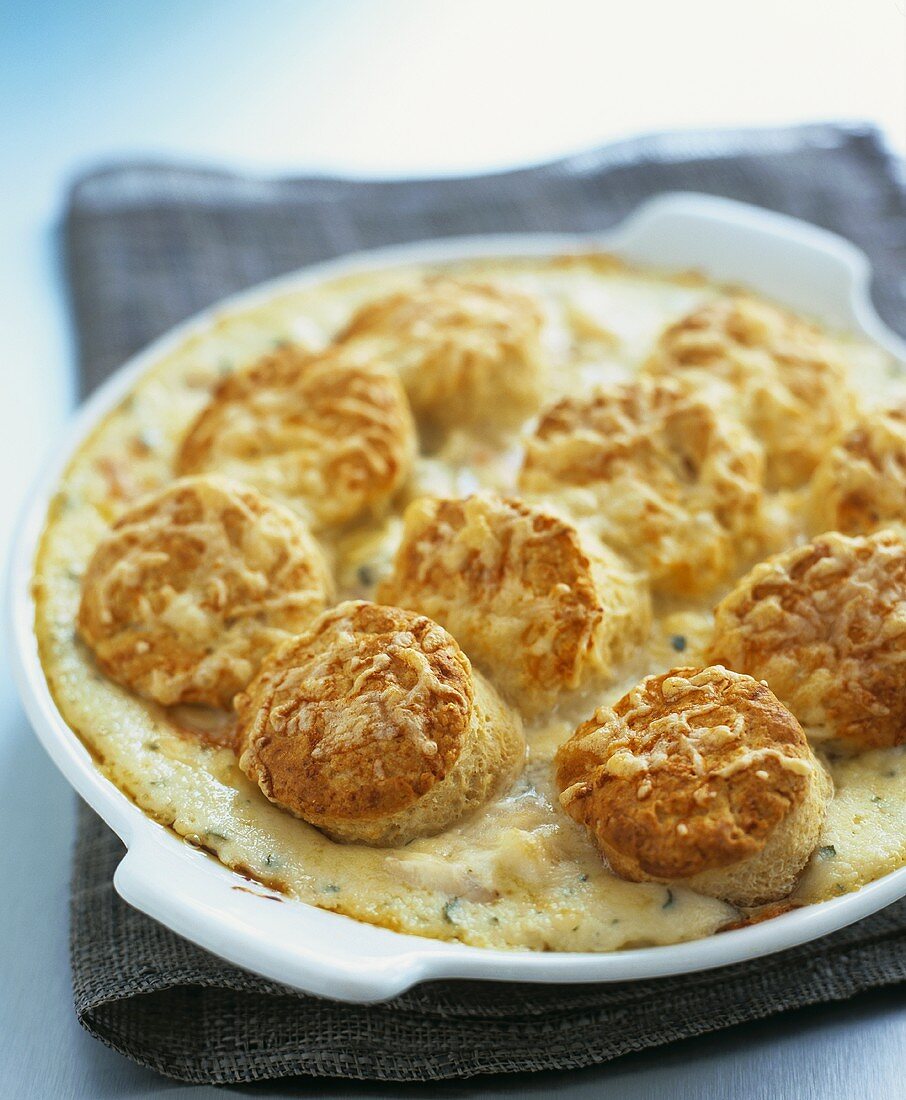 Cod and seafood cobbler