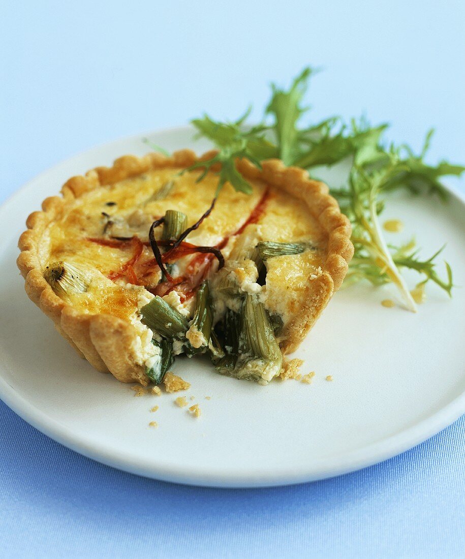 Cheese and spring onion tartlet