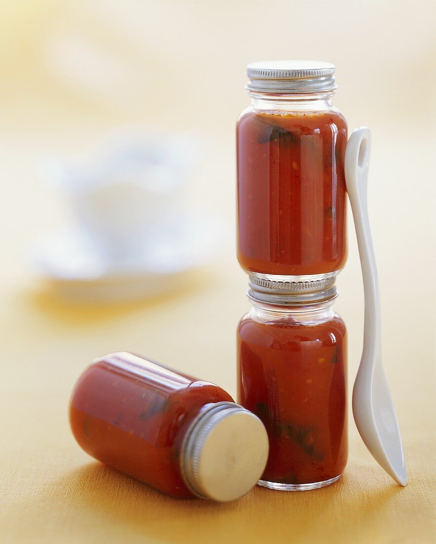 Tomato sauce in jars