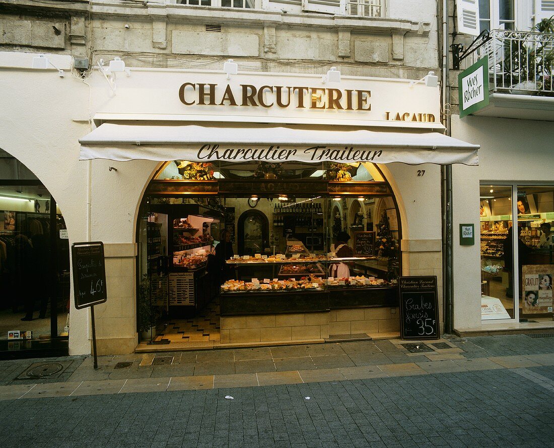 Französisches Fleisch- und Wurstwarengeschäft