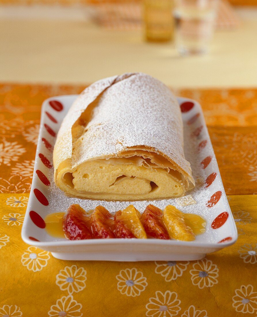 Curd cheese strudel