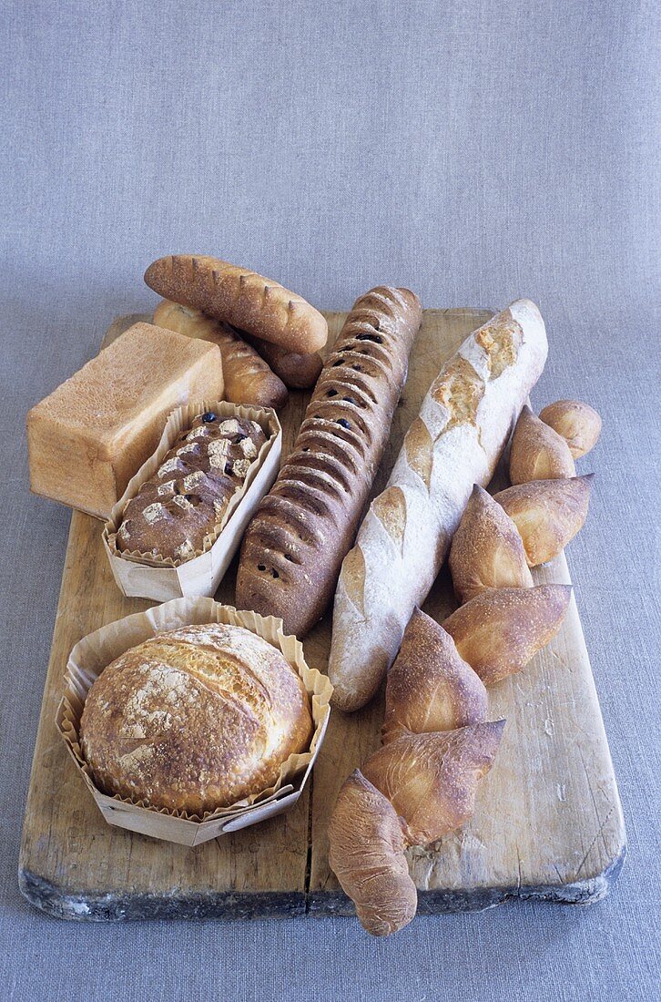 Various types of bread (France)