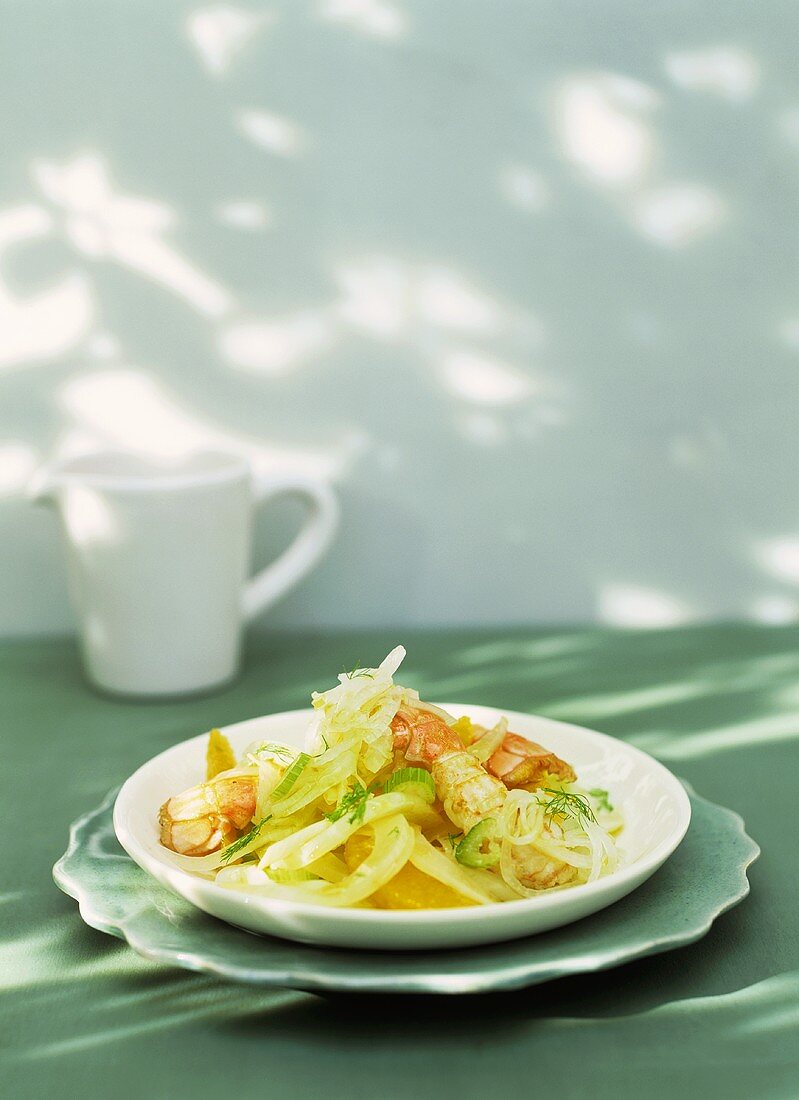 Insalata di arance agli scampi (Orangensalat mit Langustinen)