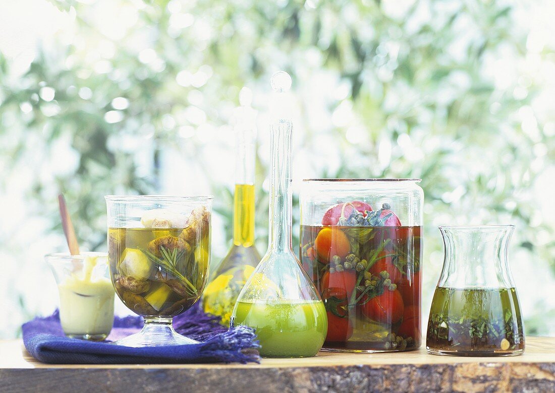 Preserved vegetables and herbal oil