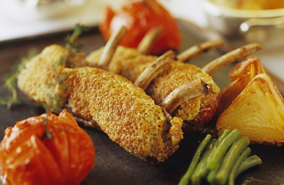 Saddle of lamb with grilled vegetables