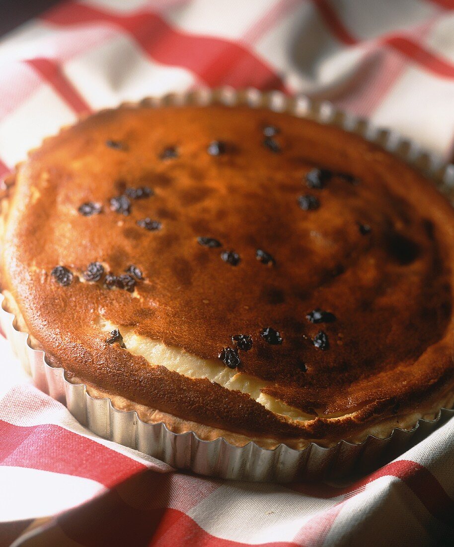 Käsekuchen mit Rosinen