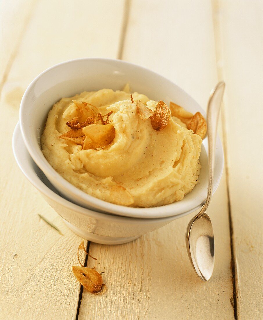 A Bowl of Garlic Mashed Potatoes