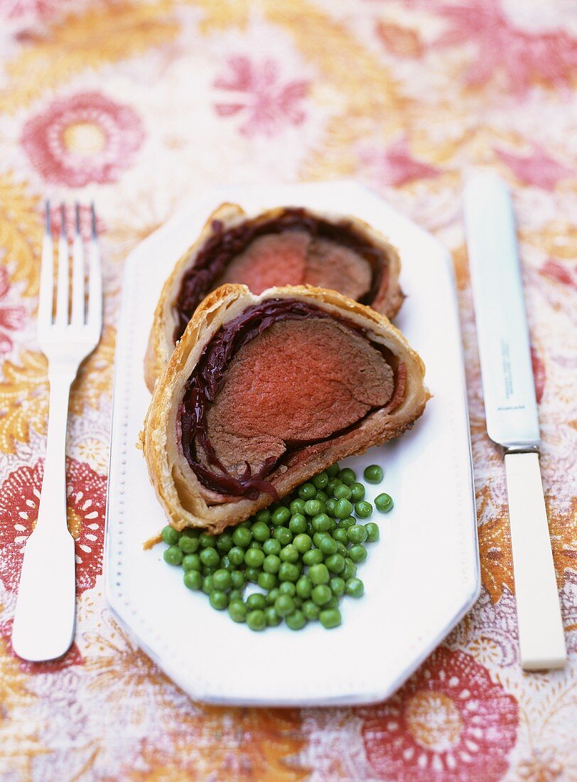 Beef fillet wrapped in puff pastry